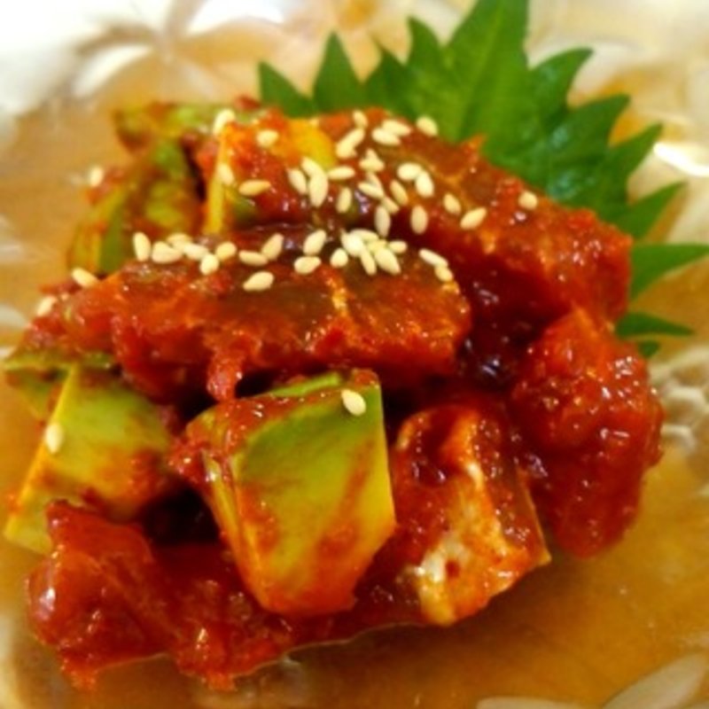 鮪チャンジャのアボカドあえ(天国 横須賀中央店)