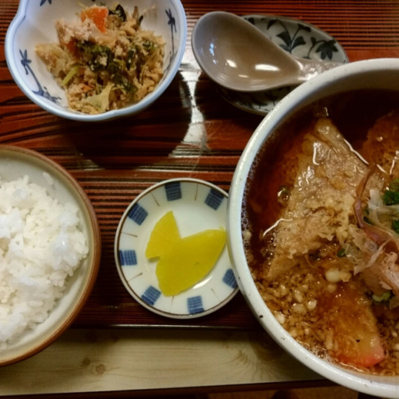 たぬききつねうどん定食(天竜園)