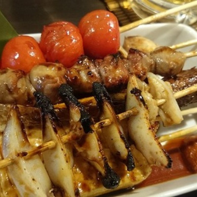 串盛り6本(定食居酒屋炭火焼のり八)