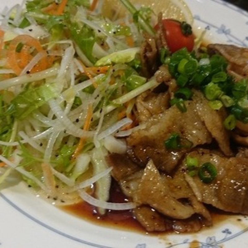 生姜焼き（豚バラ）(定食居酒屋炭火焼のり八)