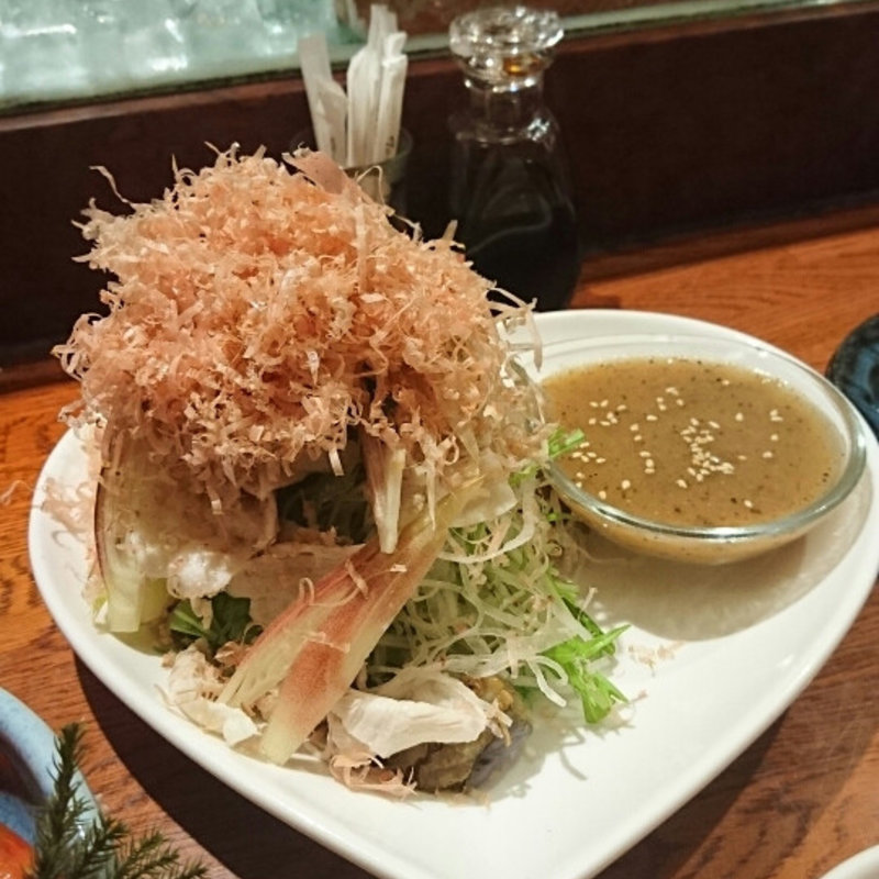 茗荷と夏野菜 豚しゃぶのサラダ(家庭料理まさき)