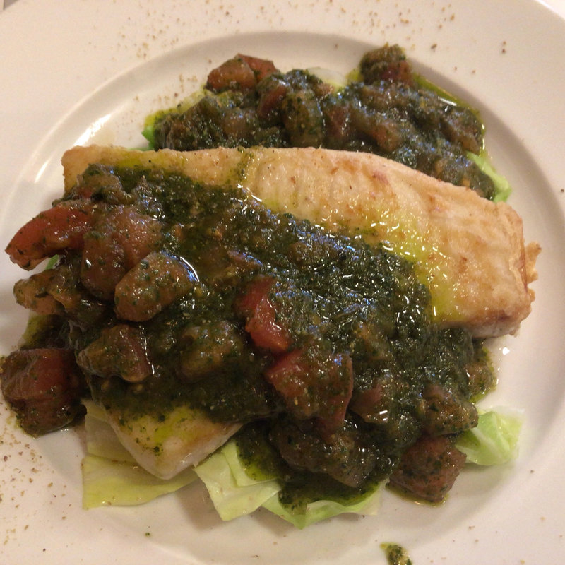 カジキのソテー トマトバジルソース(poisson-rouge)