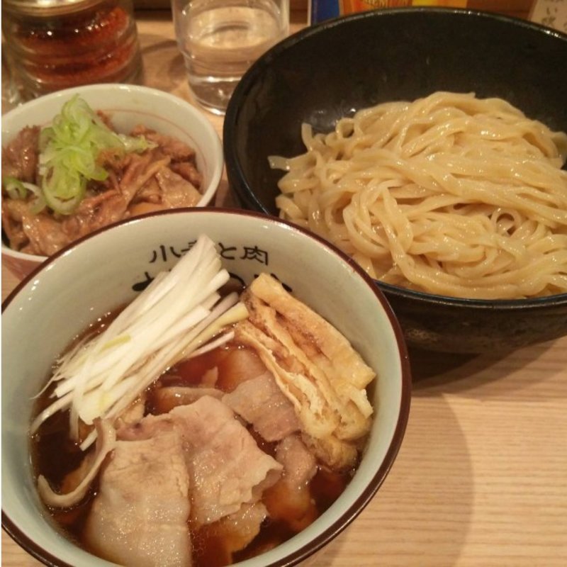 昆布醤油つけ麺+ミニテール丼 (小麦と肉　桃の木 )