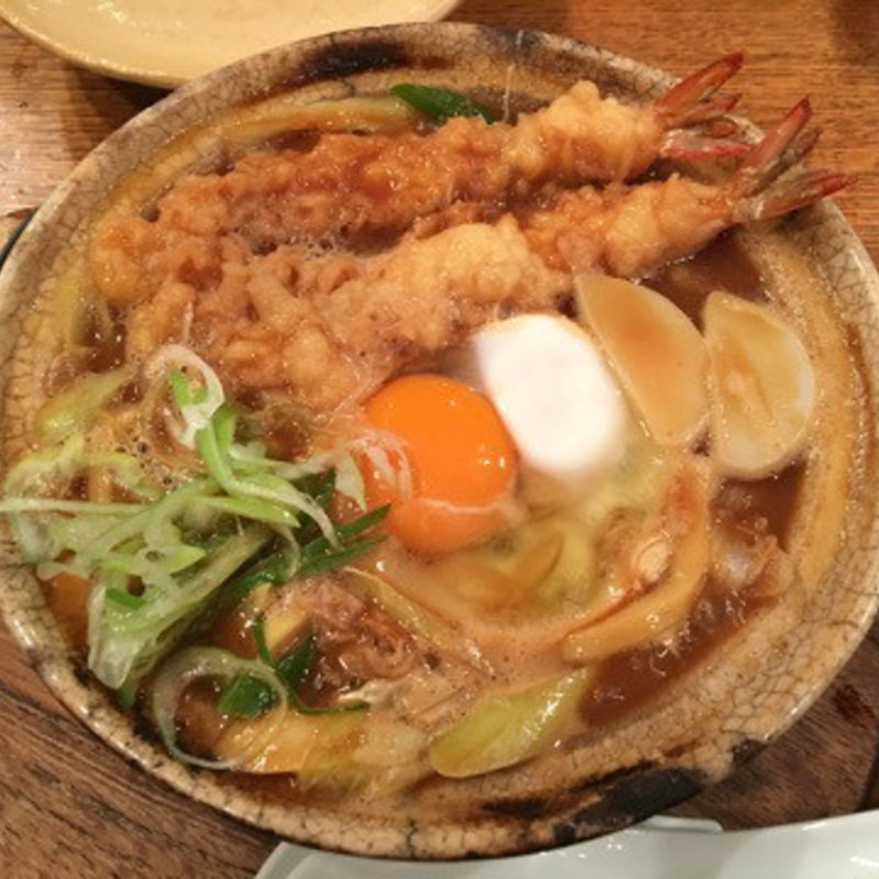 天ぷら入り味噌煮込みうどん(山本屋本店)