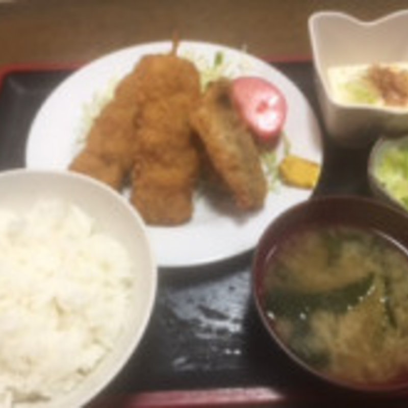 串カツ あじフライ定食(島田屋　川崎)