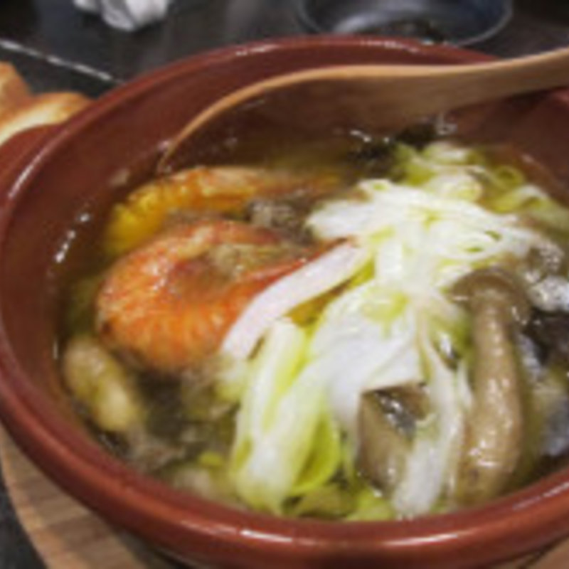 海老とのれそれのアヒージョ(巌廻)