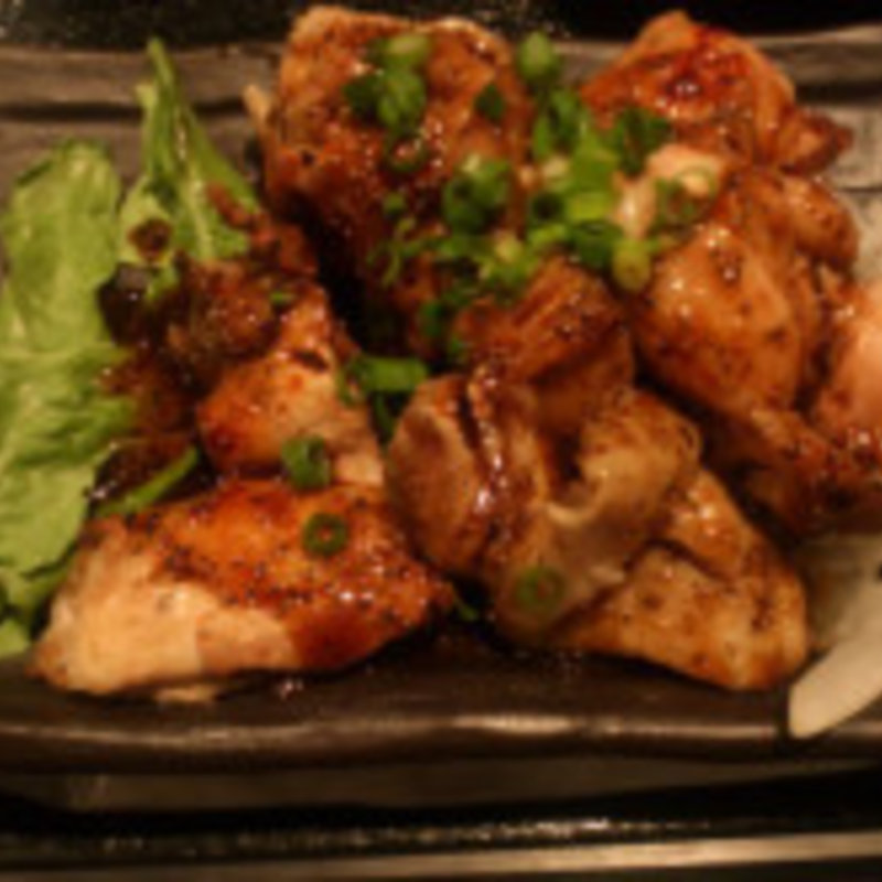 若鶏の黒胡椒焼き定食(川崎のひもの屋)