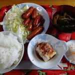 ウインナー炒め定食(川晴 )