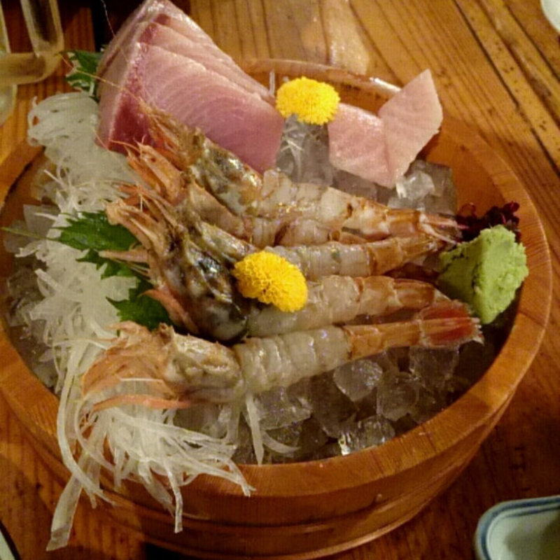 寒ブリと、ガス海老(川端鮮魚店 )