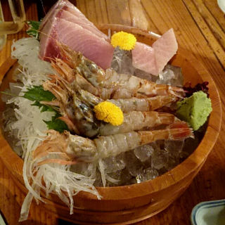 寒ブリと、ガス海老(川端鮮魚店 )