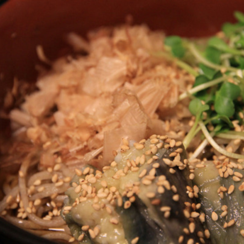 揚げ茄子の冷やしぶっかけ蕎麦(彦庵 )