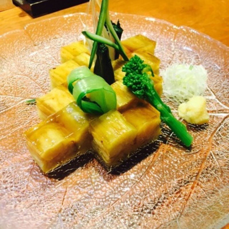 焼きなすの琥珀寄せ(心尽串 （ココロヅクシ）)