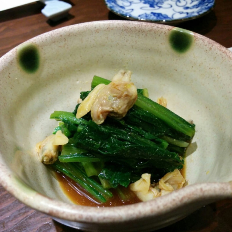 あさりと小松菜のおひたし(手打そば 田奈部)