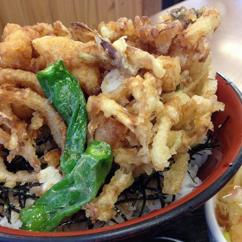 小柱と野菜のかき揚げどん(手打ちうどん 恵那 （エナ）)