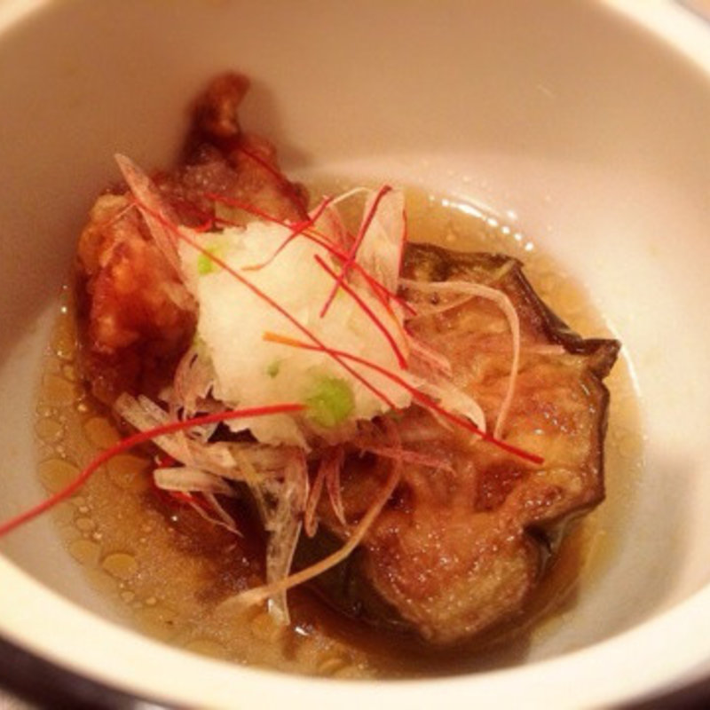 ナスとお魚の煮浸し(日本料理　いらか)