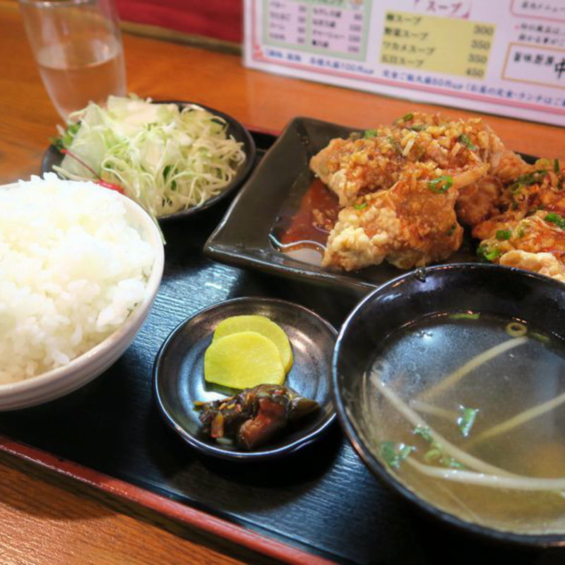 Bランチ（鶏唐揚げ旨辛ソースがけ、ライス、サラダ、スープ）(旨味厨房中華や！！)