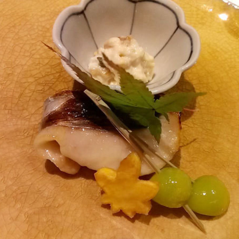 鰆の西京焼き・生湯葉との島原納豆まぜ・ぎんなん・安納芋(旬家 和しん )