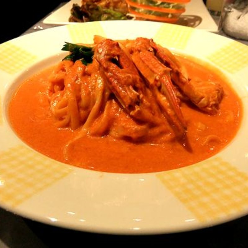 パスタランチ　わたりガニのトマトクリーム(旬彩ダイニング　掌　tanagocoro)