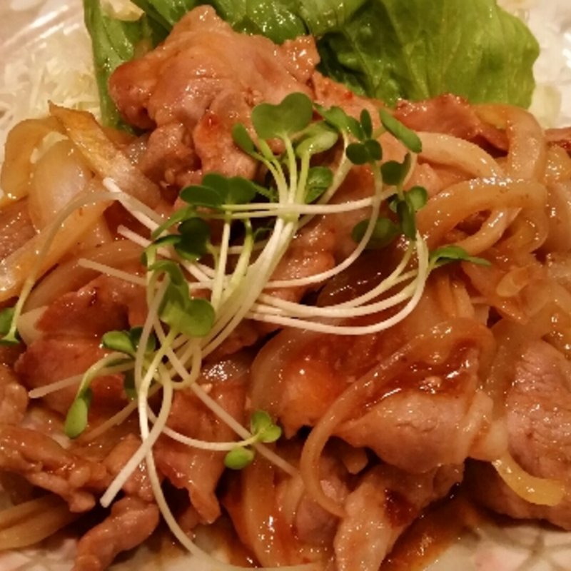 今日のランチ(豚肉と玉葱のBBQソース炒め)(普通の食堂いわま)