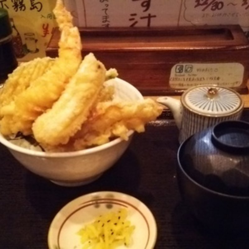 大エビと穴子の天丼(普通の食堂いわま)