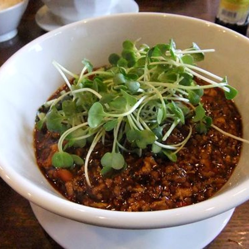 挽き肉、トマト、玉子のあんかけあえ麺(杏仁荘 )