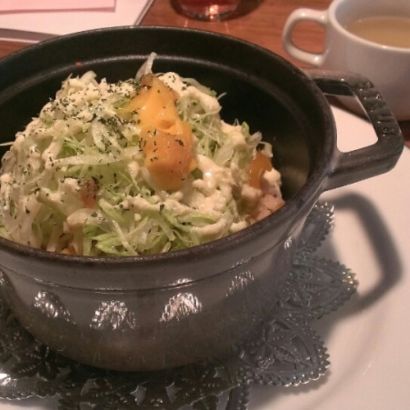 ストウブの焼玄米タコライス(東京銀座フォアグラ)