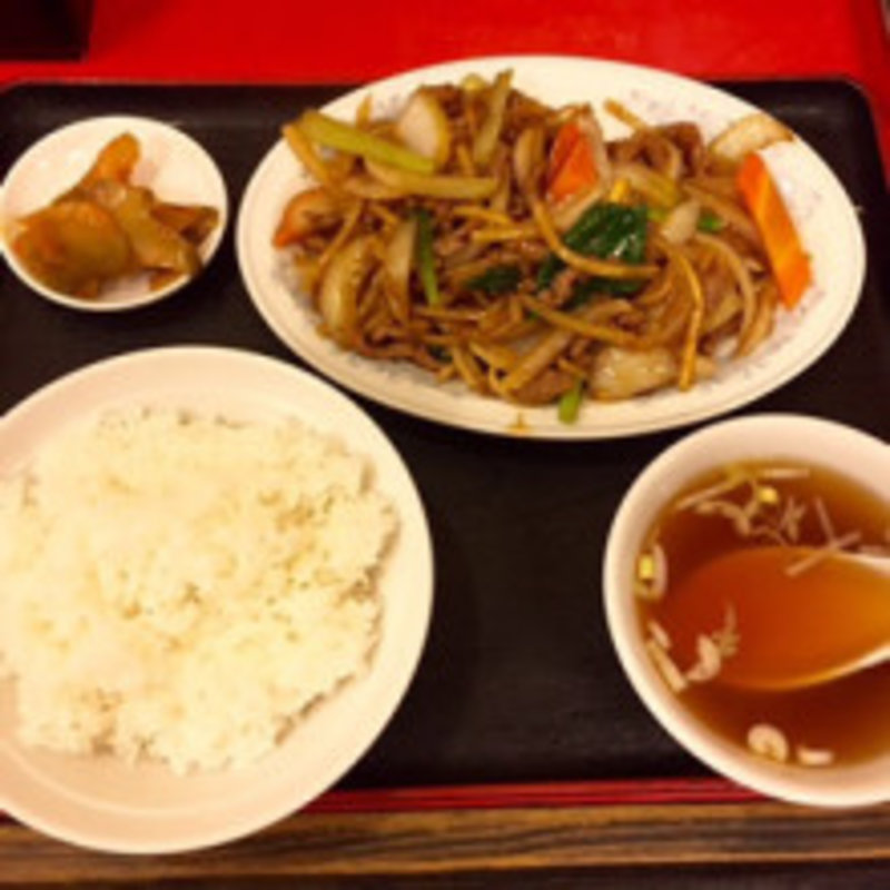 牡蠣油炒牛肉定食(東方紅飯店本店)