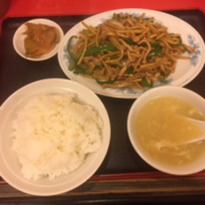 青椒肉絲定食(東方紅飯店本店)