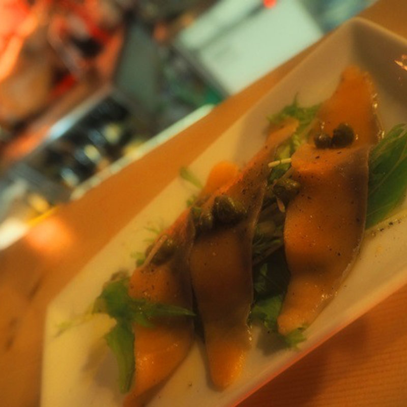 水菜とスモークサーモン(東麻布 ringo DINING （ringo DINING）)