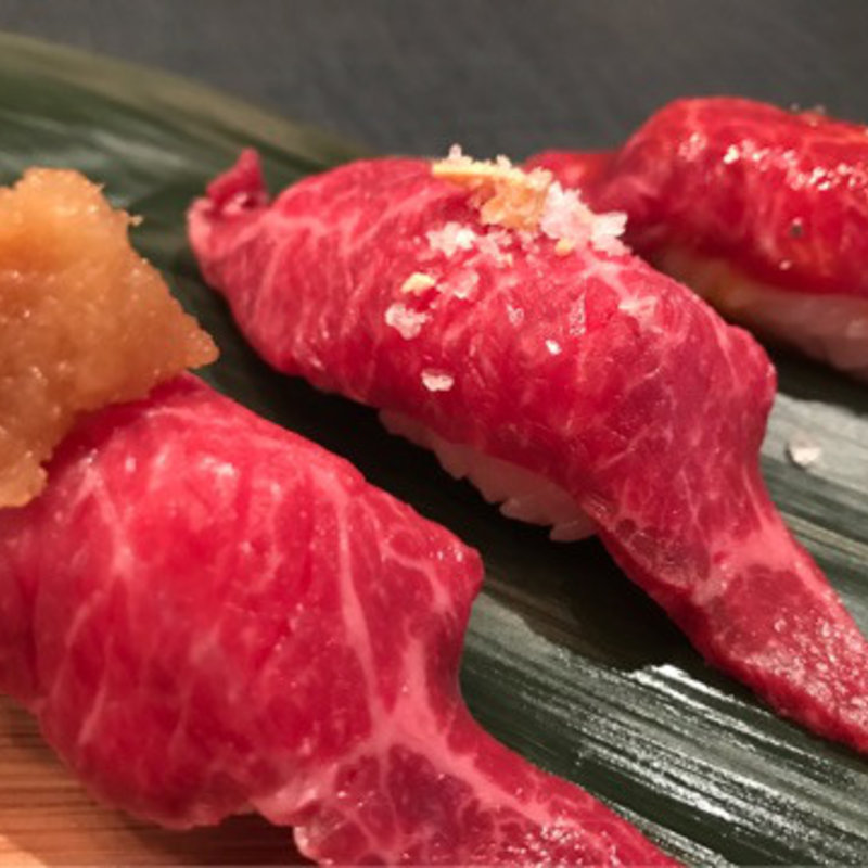 近江牛のにぎり(和中茶房 柊家)