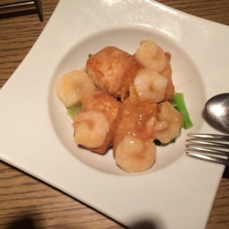 海老と揚げ豆腐の柚子胡椒あんかけ(柳華)