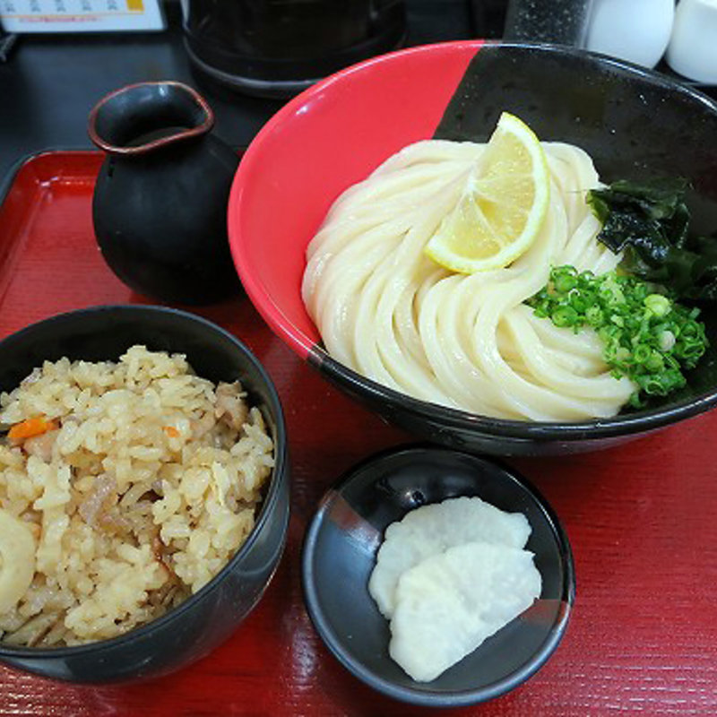 うどんセット（ぶっかけ+かやくごはん）(極楽うどん　TKU （ティーケーユー）)