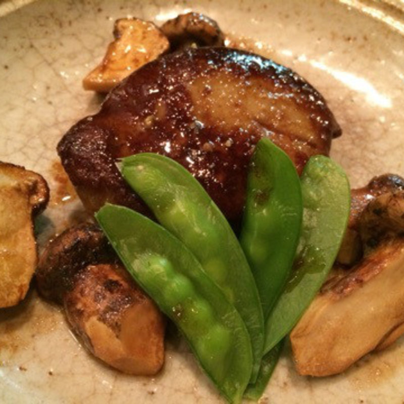 松茸とﾌｫｱｸﾞﾗの鉄板焼き(極楽とんぼのフォアグラ屋)