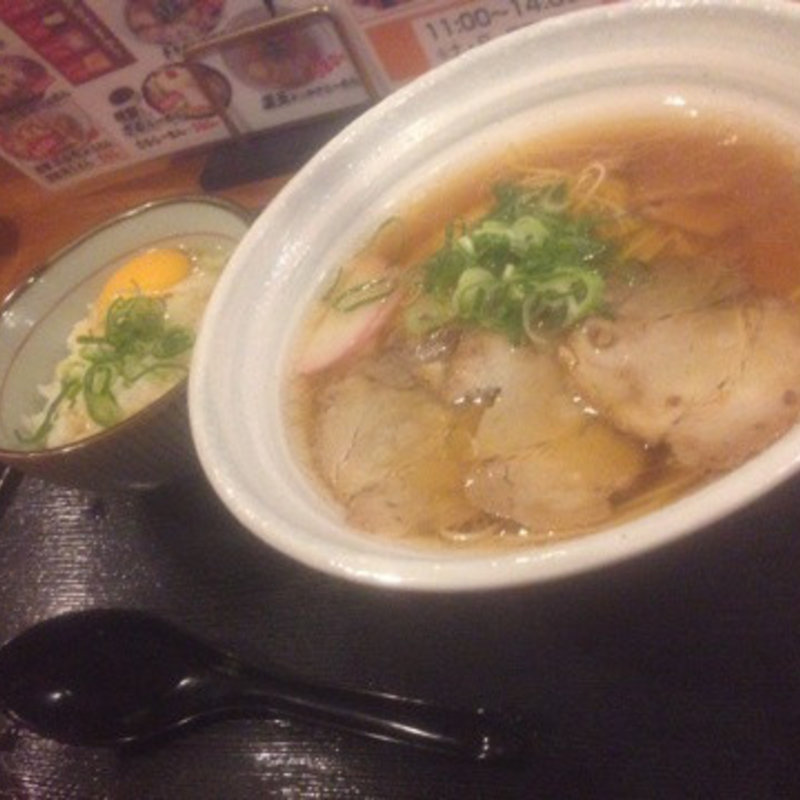 中華そばと卵かけご飯のセット(武蔵の国　鴨方店)