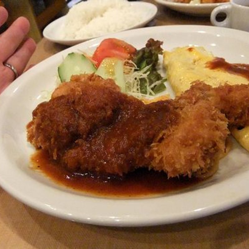 日替りランチ チキンカツとミートオムレツ(洋食 八坪亭)