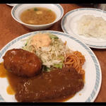 ビフカツ+クリームコロッケ(洋食 ゲンジ)