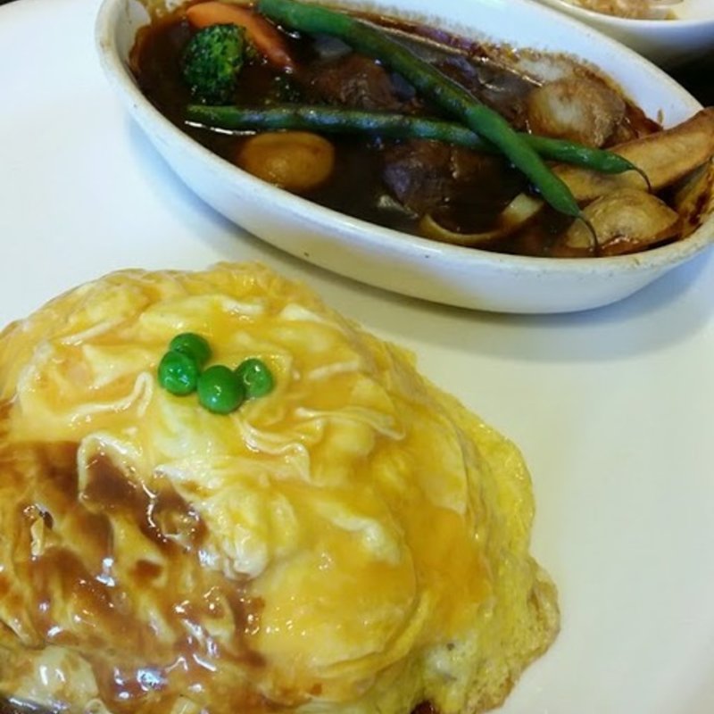 オムライスとビーフシチュー(洋食亭おおはし)