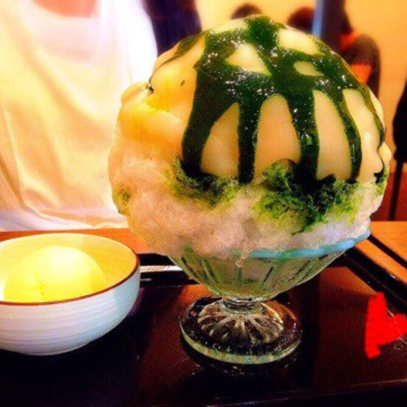 白あん宇治金時アイスクリーム付き(浅草浪花家)