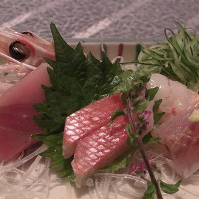 夕食  鮮魚盛り合わせ (海ほおずき （ウミホオズキ）)