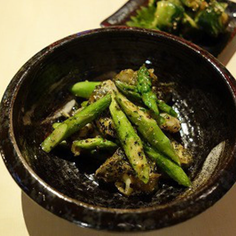 アスパラとつぶ(炙 （Aburi）)