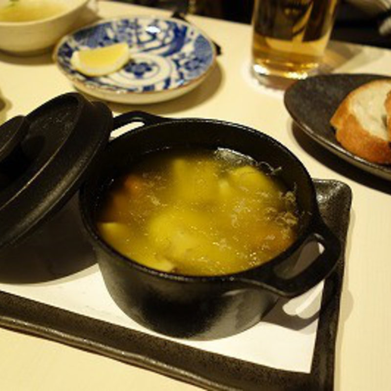 海老ときのこのアヒージョ(炙 （Aburi）)