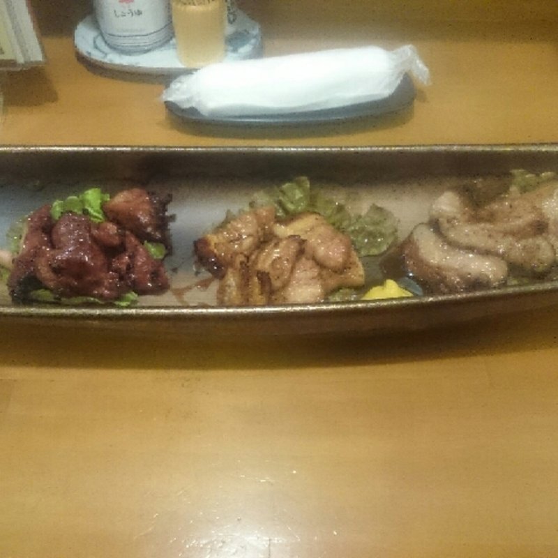 炭火三種盛り(炭火割烹てつ)