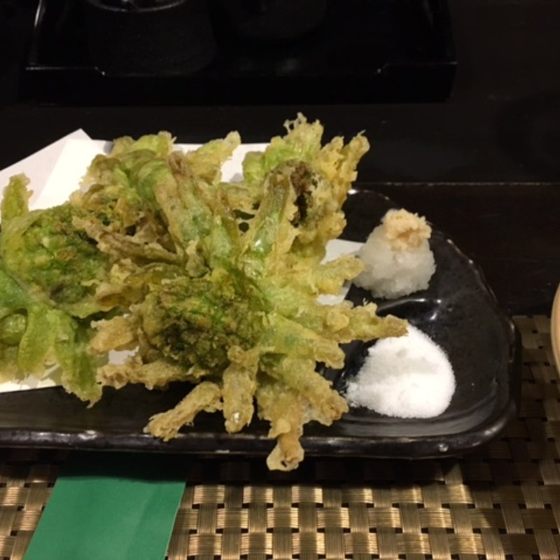 蕗の薹の天麩羅(炭火焼鳥あずま)
