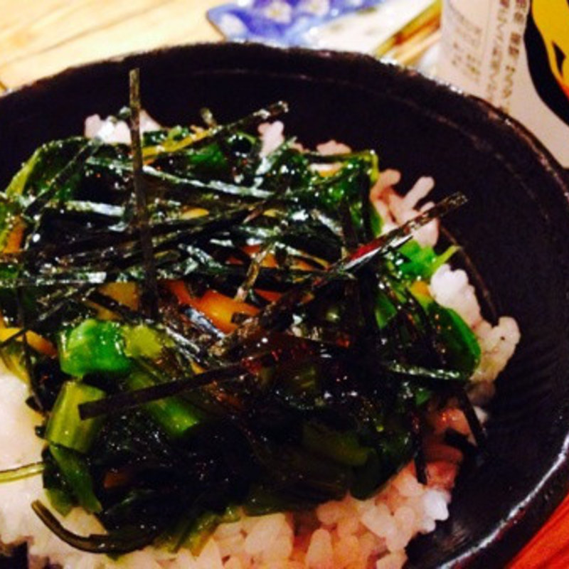 野沢菜昆布卵かけご飯(居酒屋 一本)