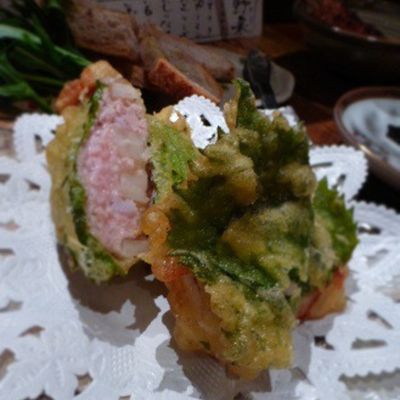 レンコンのはさみ揚げ(焼鳥　まろばし )