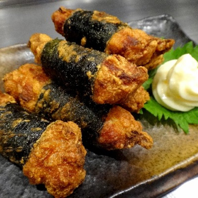 若鶏の海苔巻あげ(牛と豚)