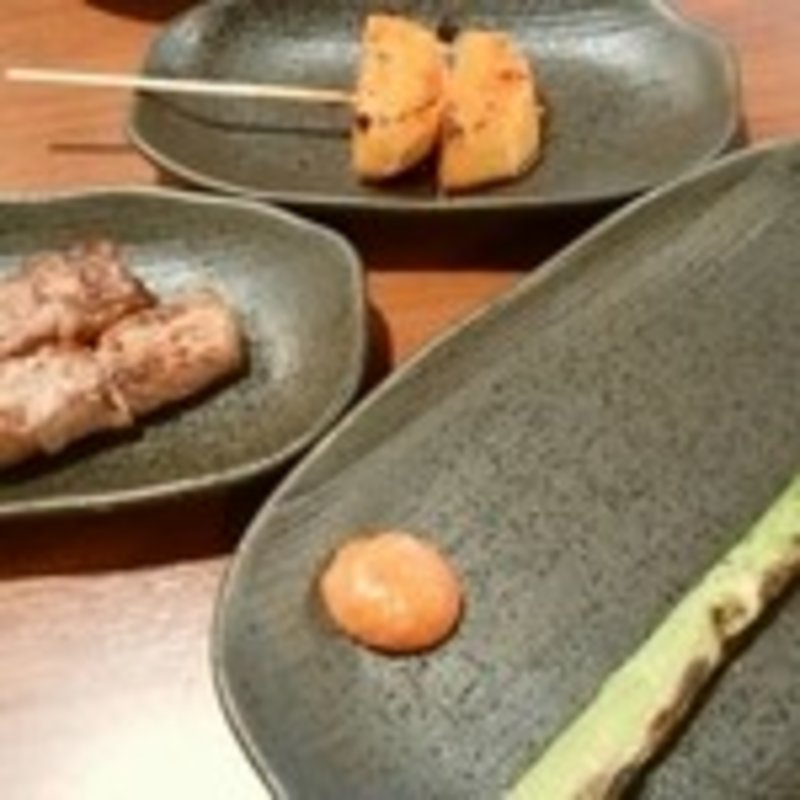ながいも、アスパラ、牛串(牛酒場 末吉や)