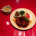 若鶏のステーキ 照焼風＆コンニャクの辛子酢みそあえ(珈琲&レストラン ペッパー)