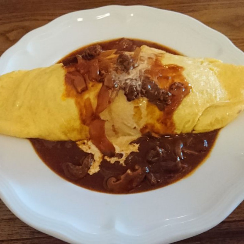 オムハヤシ＋200円でランチドリンク(自家焙煎珈琲・珈琲イン)