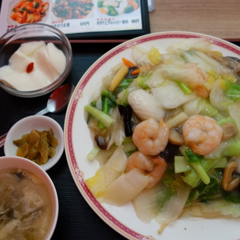 海鮮あんかけ焼きそばセット(珍味苑・飯山満 駅前店)